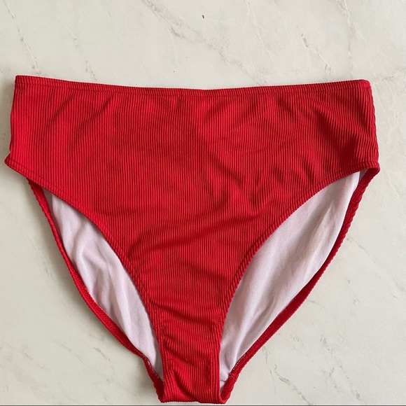 Missguided Red High Sporty Mix And Match Ribbed Bikini, Size 10 🌊 - Picture 7 of 7